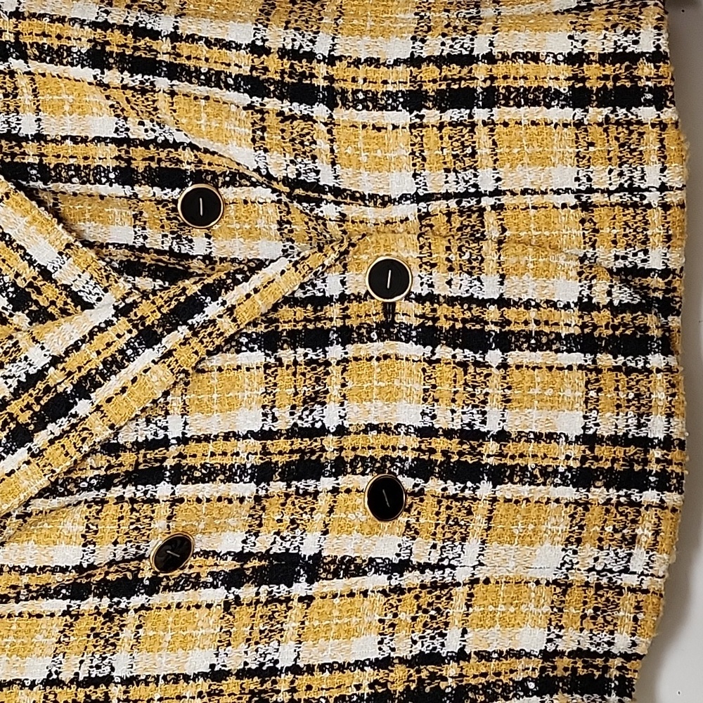 Lord & Taylor Vintage Plaid Double-Breasted  Tweed Blazer Jacket Size 4 - Picture 5 of 16